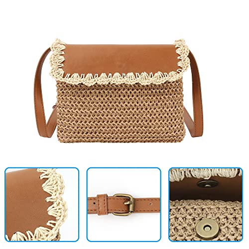 Women Small Straw Woven Cross-body Shoulder Bag Bohemian Handbag Purse4