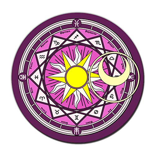 Alfombra redonda antideslizante MU Inicio con diseño de matriz mágica