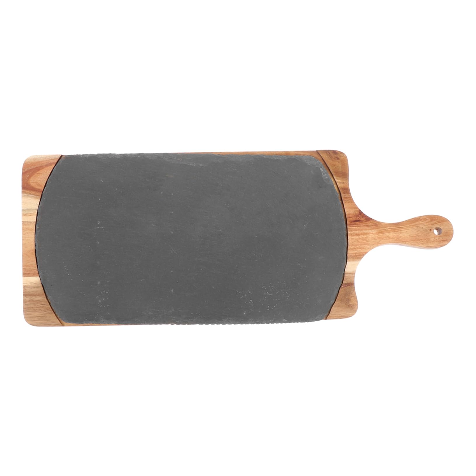 LABRIMP Plato para Servir de Madera Maciza Estilo Roca Japonés Negro