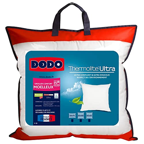 UNIVERS-DECOR Lot de 2 oreillers Maxiconfort Thermolite Ultra Dodo (Blanc, Lot de 2 Maxiconfort 60 x 60 cm)
