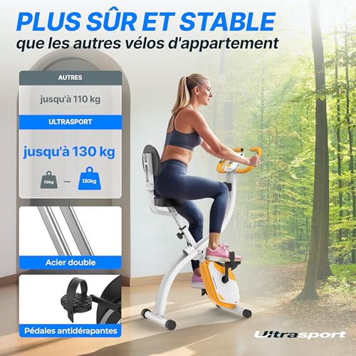 Ultrasport F-Bike Vélo d’Appartement Pliable I Vélos...