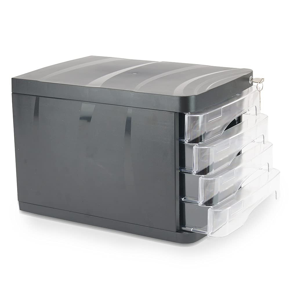 WAYTEX 931052 Bloc de Classement avec serrure 4 Tiroirs pour document A4