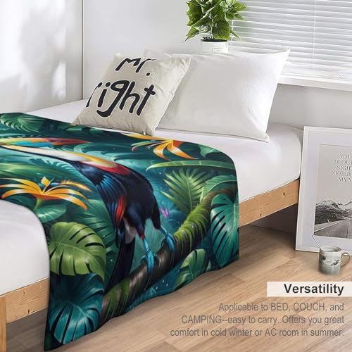 Couverture oiseau long bill douce pour lit et canapé 130x180cm