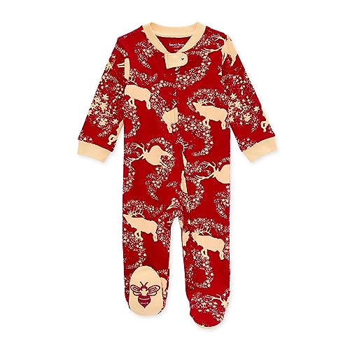 Image of Burt's Bees Baby Boys' Sleep and Play Pjs, 100% Organic Cotton One-piece Zip Front Romper Jumpsuit Pajamas