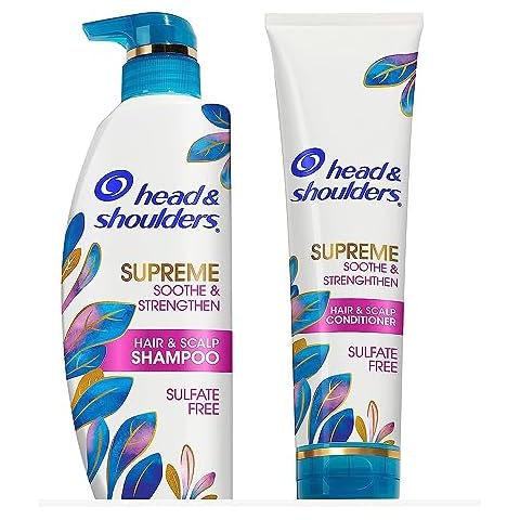 Head & Shoulders Supreme Sulfate Free Shampoo and Conditioner Set for Dry Scalp and Dandruff Treatment, Soothe and Strengthen with Argan Oil and Rose Essence, 21.2 Fl Oz Cover