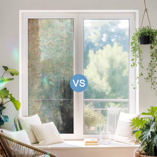 Vinilo para ventana arcoíris beige marrón 17.7 x 39.3 pulgadas miniatura 6