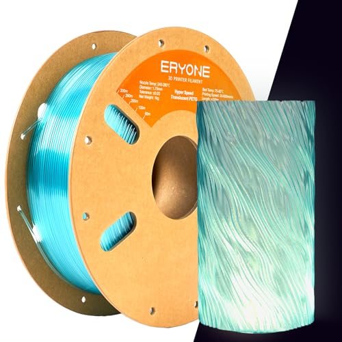 ERYONE High Speed Translucent PETG Filament 1.75mm +/- 0.03mm, 30-500mm/s 3D Printing Filament, 1kg(2.2LBS)/Spool, Sky B