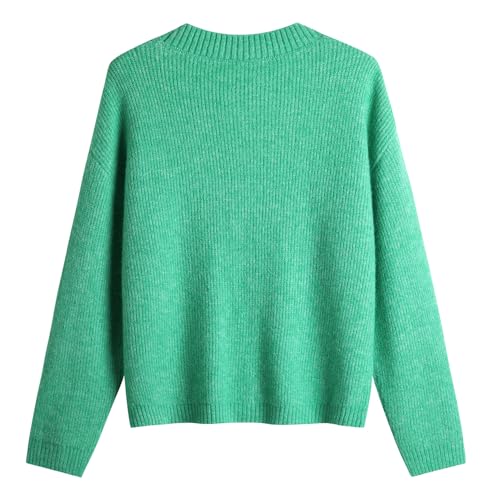 Image of Women's Knit Cardigans Open Front Long Sleeve V Neck Button Down Loose Cardigan Sweaters Cable Knit Outwear Coats