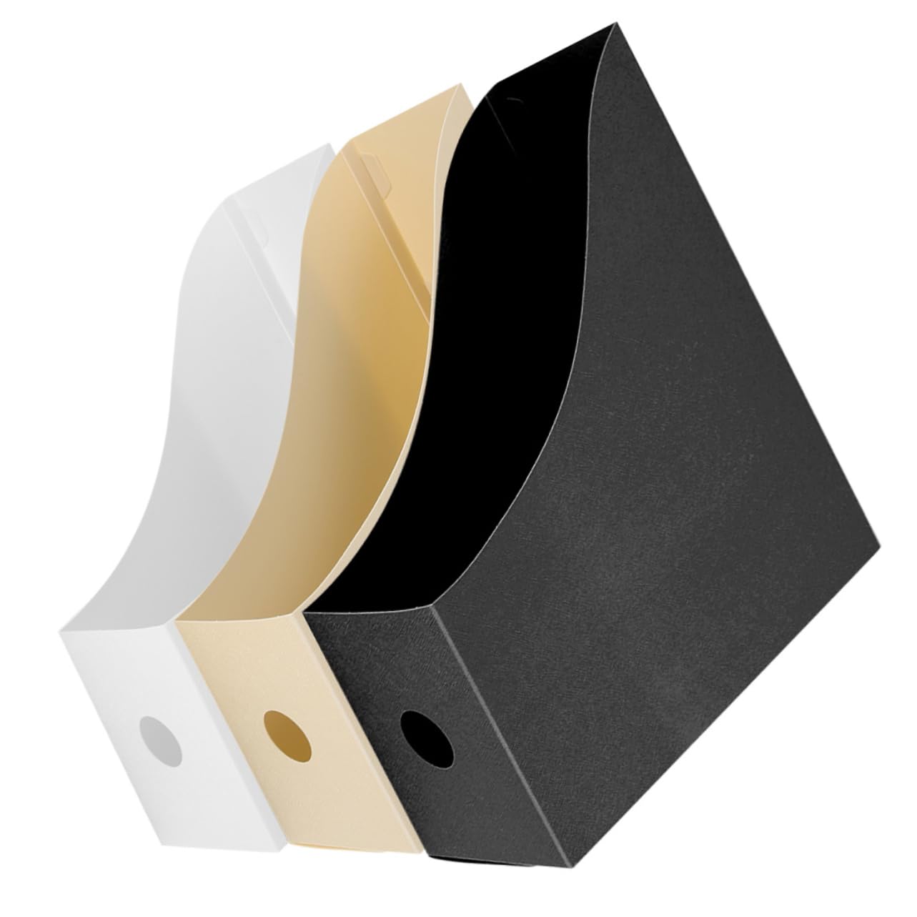 HAPINARY 3Pcs File Document Organizer Rack Stylish Plastic Storage for Files Magazines Books Desktop Holder for Office Study Use