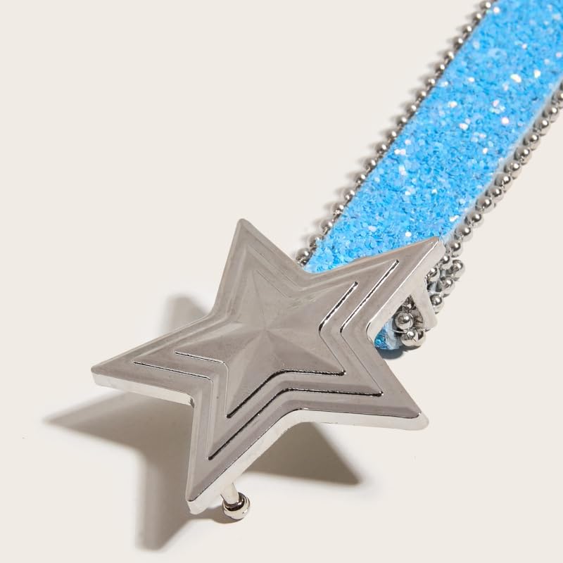 Womens Fashion Sequined Belt Five Pointed Star Buckle Belts With Beaded Trim Glittering Hiphop Waistband For Jeans Pants2