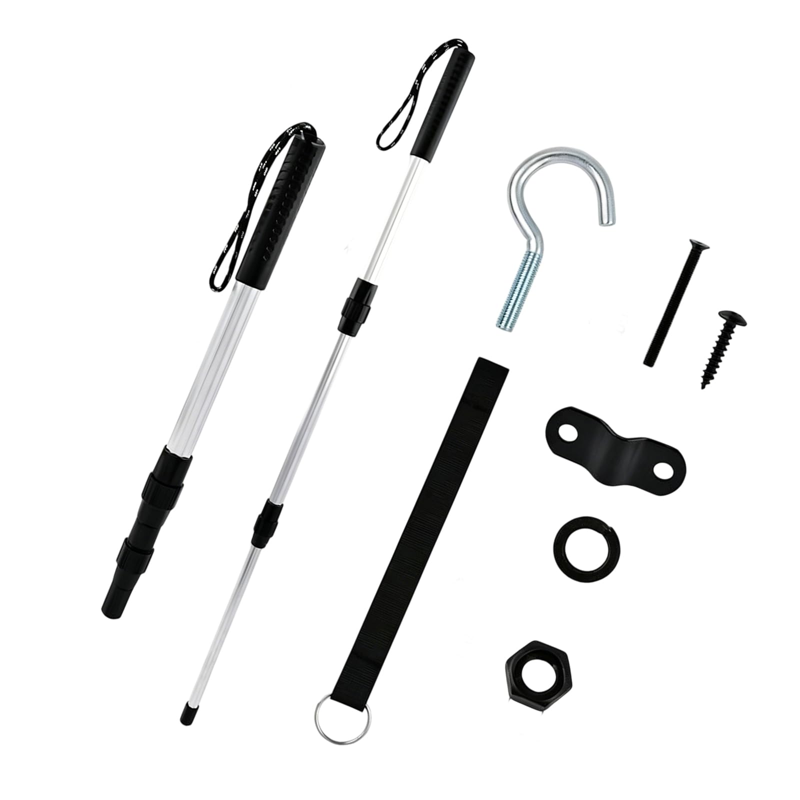 Kwoifioy Upgraded Attic Stair Extension Poles And Hook Systems Heavy Duty Pulley Systems For Smooth Operations And Space Saving Ladder Hook Rope Set