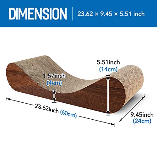 Image of FluffyDream Cat Scratcher Cardboard, Scratching Pad House Bed Furniture Protector, Infinity Shape, Curved (Wood, Bone)