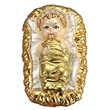 Old World Christmas Baby Jesus in Manger Glass Blown Ornament for Christmas Tree