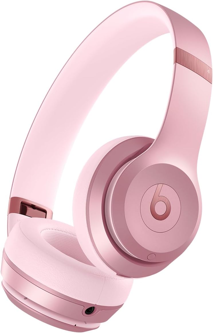 Solo 4 - Wireless On-Ear Bluetooth Headphones, Up to 50-Hour Battery Life, Ultra-Lightweight Comfort, Powerful and Balanced Sound, Apple & Android Compatible - Amazon Exclusive Metallic Pink