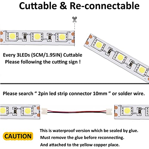 Tira de LED JOYLIT blanca fría 12V 5 metros impermeable miniatura 2