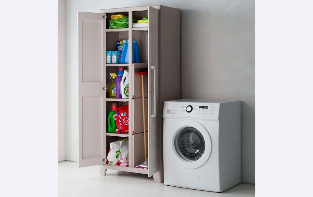 Keter Gulliver Kunststoffschrank Utility beige 80x44x182 cm UV- und wasserbeständig IPX3