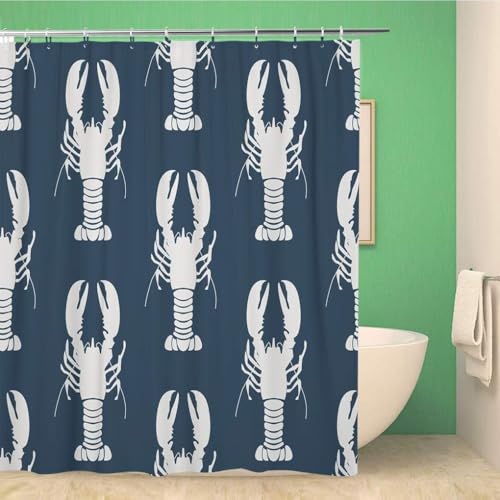3D Lobster Shower Curtain Blue Pattern Shower Curtains Mould
