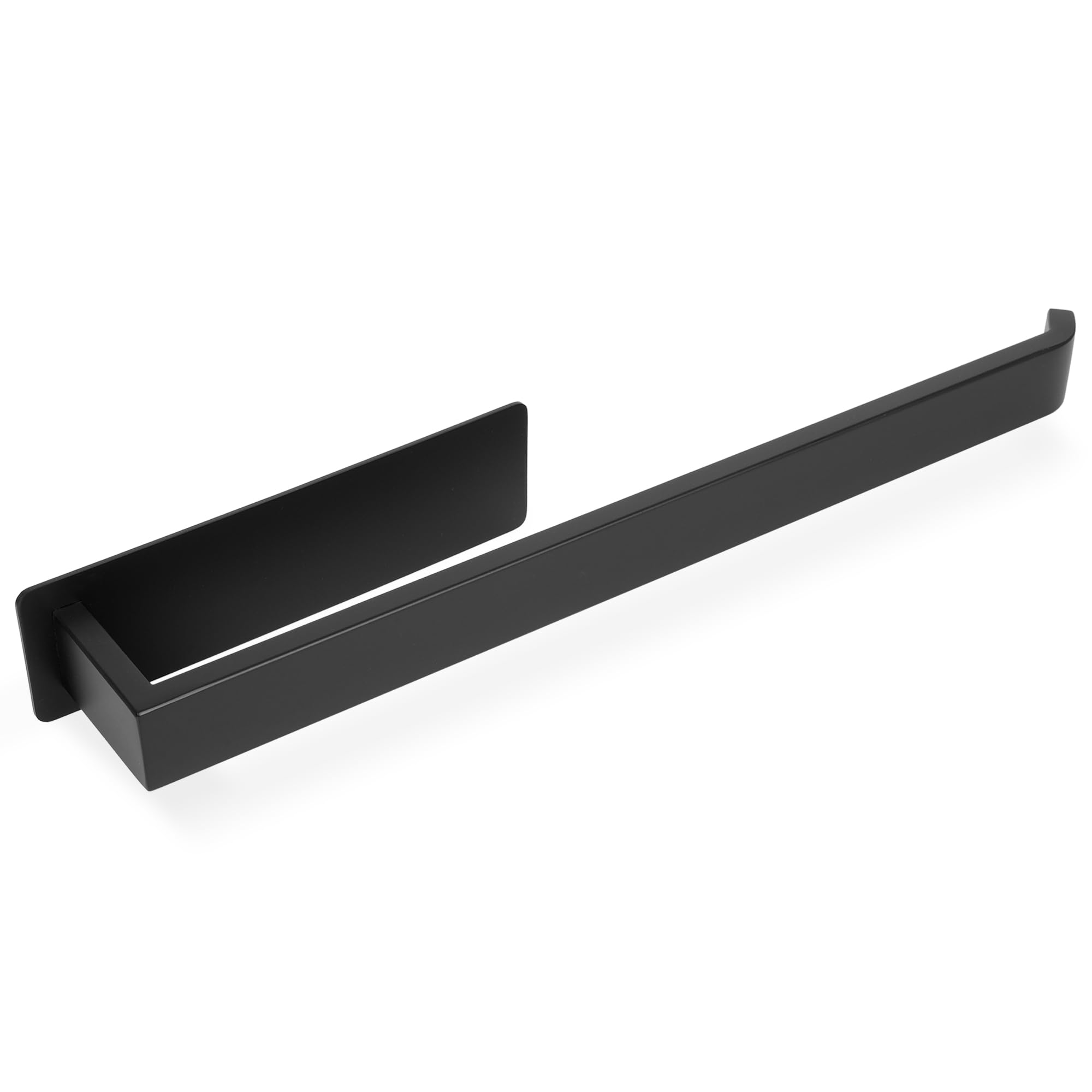 Ecence Black Towel Rail No Drill Schwarz 38Cm - Modern Self-Adhesive Towel Holder For Bathroom, Kitchen & Guest Toilet, Stainless Steel 304 Rustproof