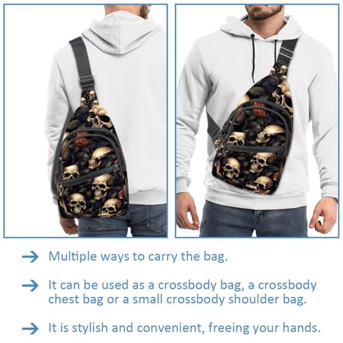 Mochila cruzada Skull O ajustable multicolor de talla única unisex 3