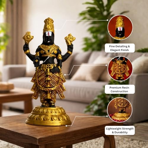 Image of VAMA Balaji Idol 5 Inch | Sacred Lord Balaji Statue for Home Mandir, Office & Gifting | Divine Protection, Wish Fulfillment & Prosperity Blessings
