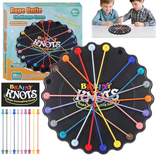 Fentar Brainy Knots Spiel, Seile Entwirren Geduldsspiel Kinder, IQ Puzzle Knobelspiele für Kinder ab 6, Mastermind Spiel, 10stk Seile Brettspiele Logik Spiele für Jungen Mädchen Erwachsene