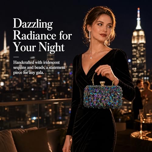 Image of RomanticDesign Women Bling Evening Bag Fashion Embroidered Beaded Sequin Clutch Cocktail Wedding Party Purse