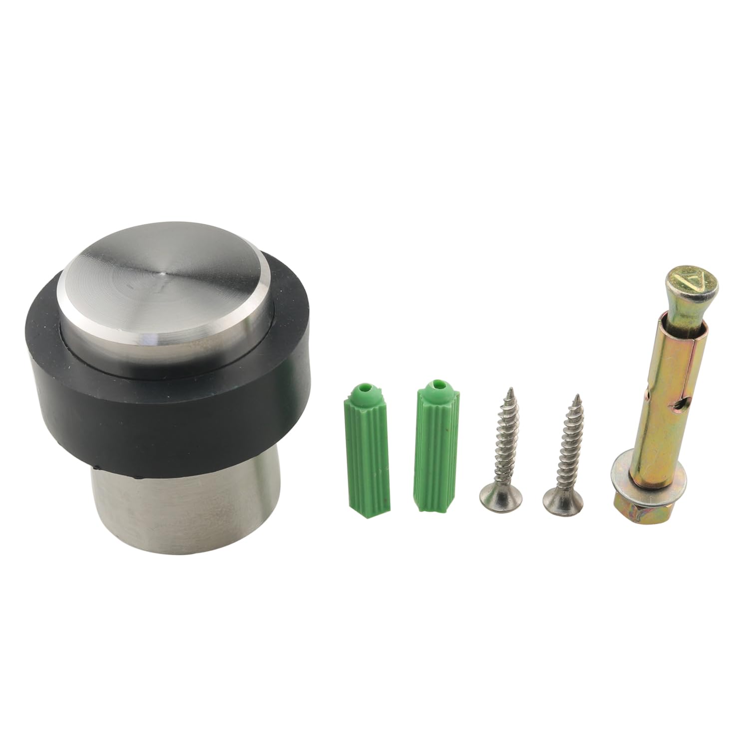 ZCZQCCollision Limit Switch 46mm Stainless Steel Door Extended Door Stop Rubber Circular Door Top (No Drilling)