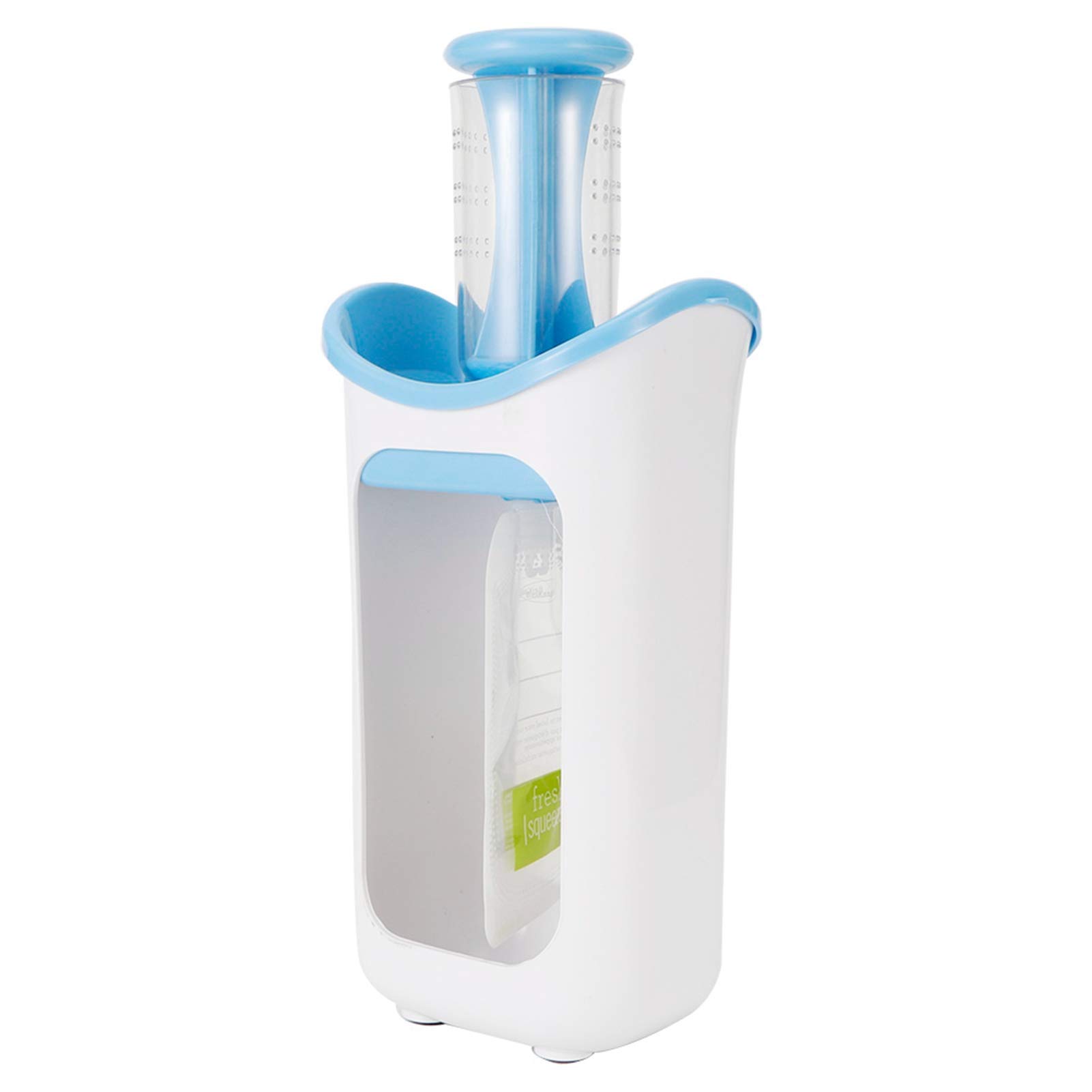 Station de Compression Saine et Sûre, Station de Compression de Nourriture pour Bébé Presse-Aliments Portable à Base Antidérapante avec 10 Pochettes Accessoire de Cuisine pour la Maison (Blanc)