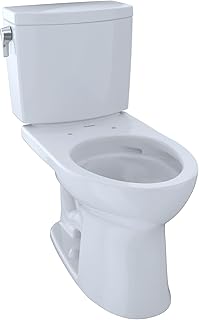 TOTO CST454CUFG#01 Drake II 1G Two-Piece Elongated 1.0 GPF Universal Height Toilet with CEFIONTECT, Cotton White