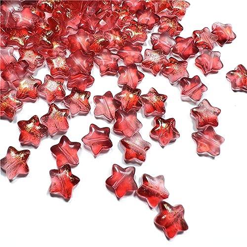 XINGLIDA 50 cuentas acrílicas coloridas con estrellas, cuentas espaciadoras sueltas, cuentas perforadas verticales para manualidades, joyas, pulseras, collares