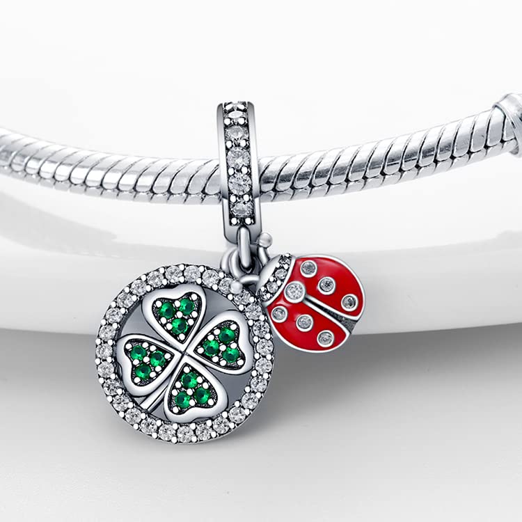 TINSLO Ciondolo Argento Sterling 925 con Cubic Zirconia Pendenti per Pandora Braccialetti, Compatibile con Braccialetti e Collane europei, perfetto Regali per Moglie e Ragazze B3