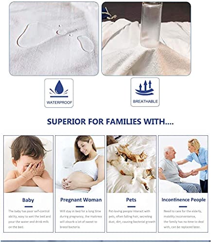 Evita manchas en tu cama con el protector de colchón impermeable Super King de 182x200 cm 7