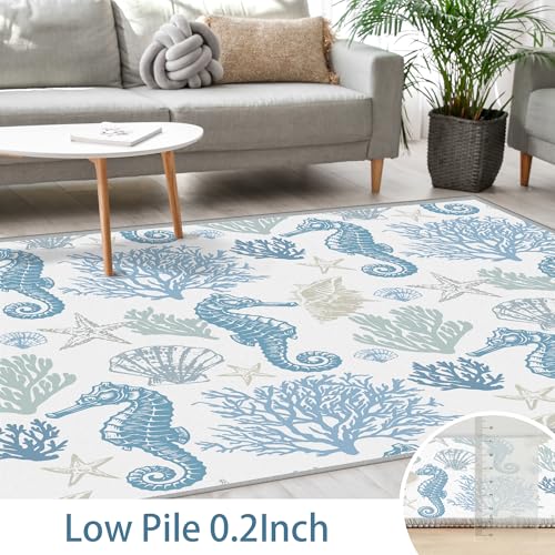 Tapete decorativo corredor marítimo 2x6 pies azul miniatura 3