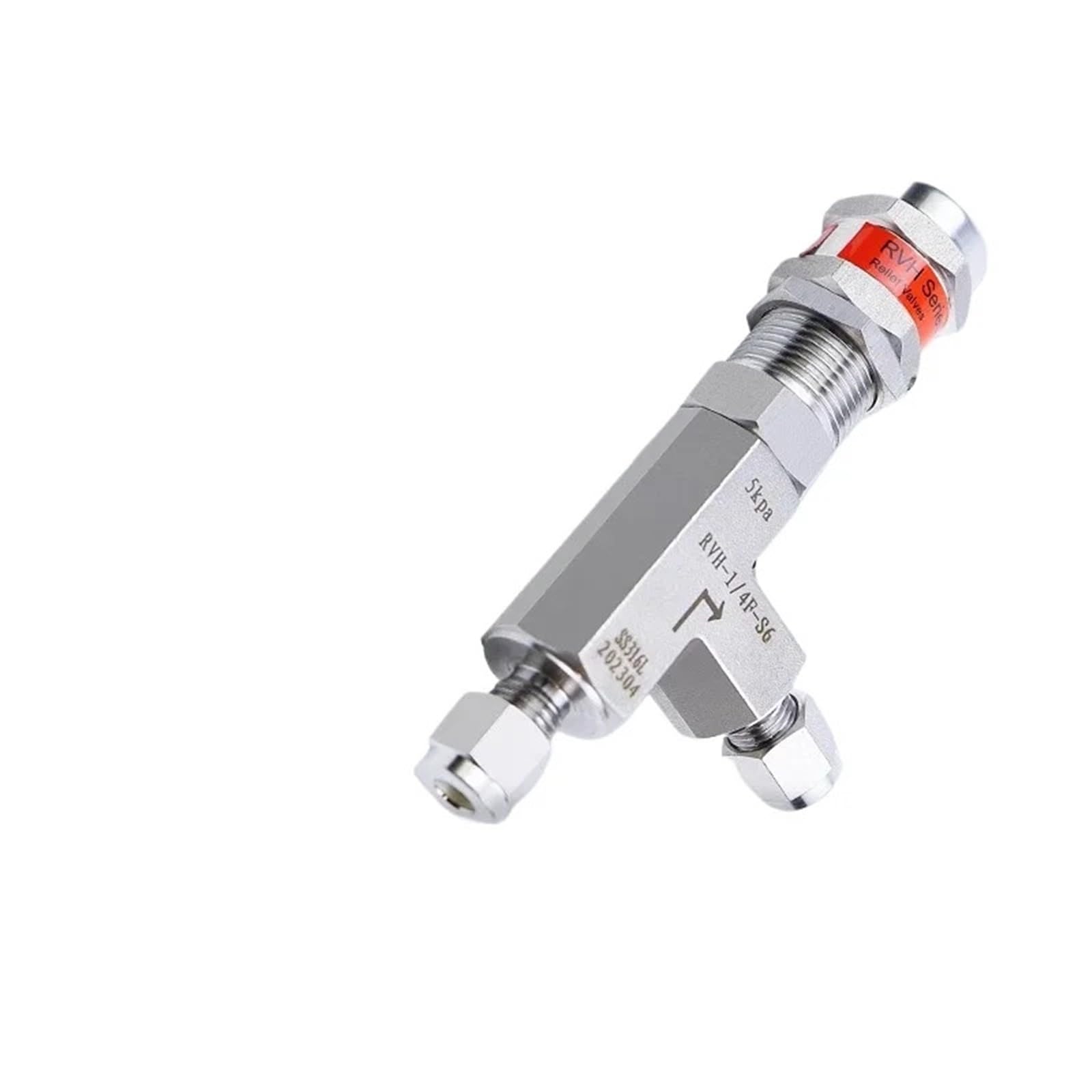VáLvula De Alivio De PresióN Ajustable 1/8 "-1" 3 6 8 10-20 mm 316L Válvula de seguridad alivio presión resorte ajustable acero inoxidable para Calentador de Agua(CP 115-215 psig,10mm)