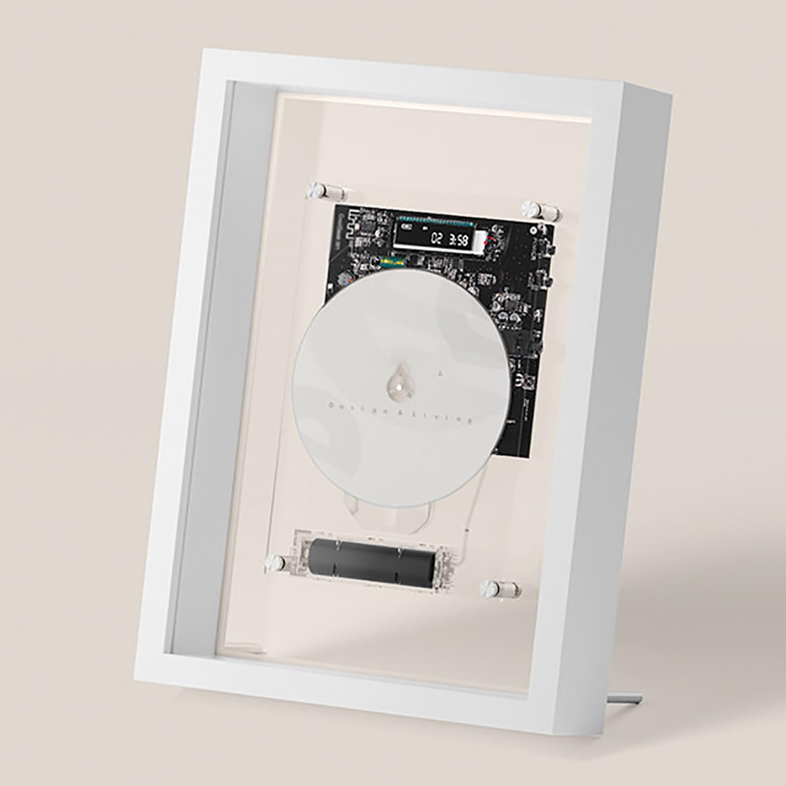 Lettore CD con telecomando, design montabile a parete, Bluetooth 5.0 e uscita AUX da 3,5 mm, display a LED, senza altoparlante integrato per la decorazione di casa e ufficio