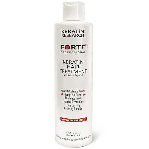 Keratin Research Acondicionador Keratin Forte, 10.1 fl oz, unisex, fórmula mejorada de aceite de argán marroquí para cabello rizado