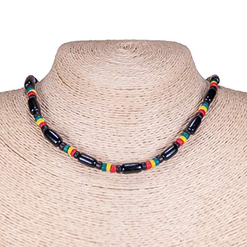 BlueRica-2-Piece-Set-Wood-Tubes-Rasta-Coconut-Beads-Necklace-Anklet