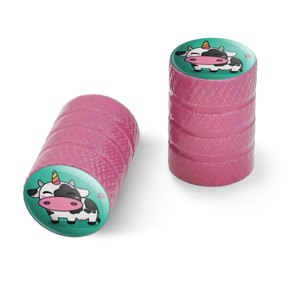 Cute Kawaii Unicorn Cow Motorcycle Bicycle Bike Tire Rim Wheel Aluminum Valve Stem Caps