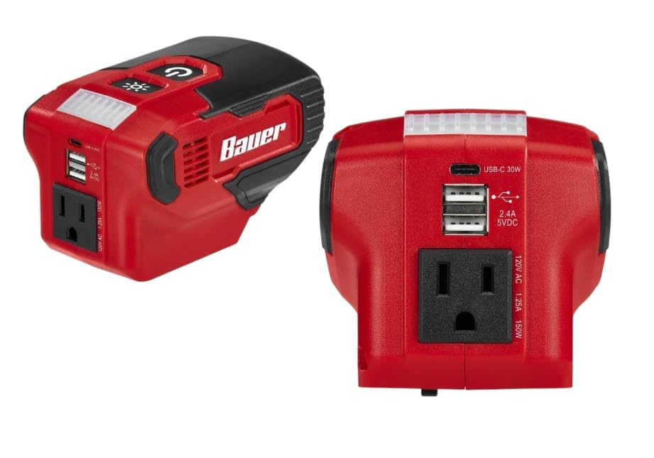 20V 190 Watt Power Source Battery Inverter - Tool Only - Compatible with Bauer