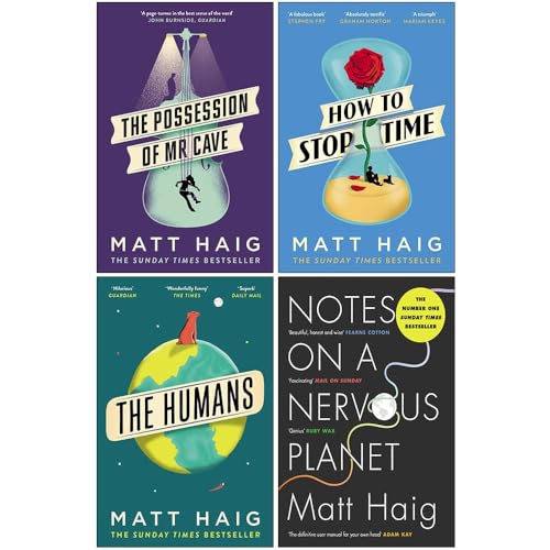 Matt Haig - Set da collezione di 4 libri (Come fermare il tempo, gli umani, note su un pianeta nervoso, il possesso di Mr. Cave)