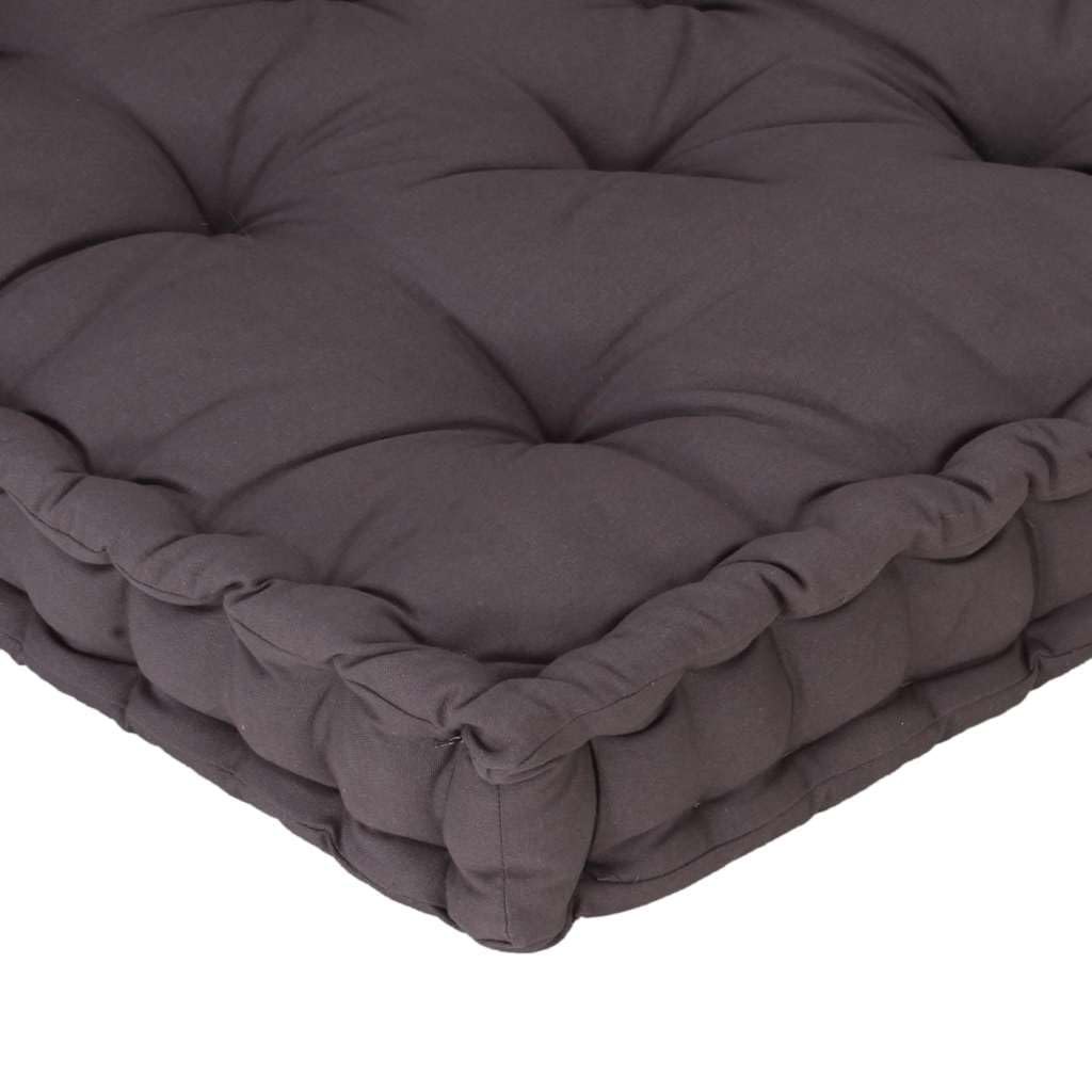 vidaXL Cuscino per Pallet e Pavimento Imbottitura Protezione Tappetino Pavimentazioni Cuscinetto Accessori per Divani in Cotone 120x80x10 cm Antracite