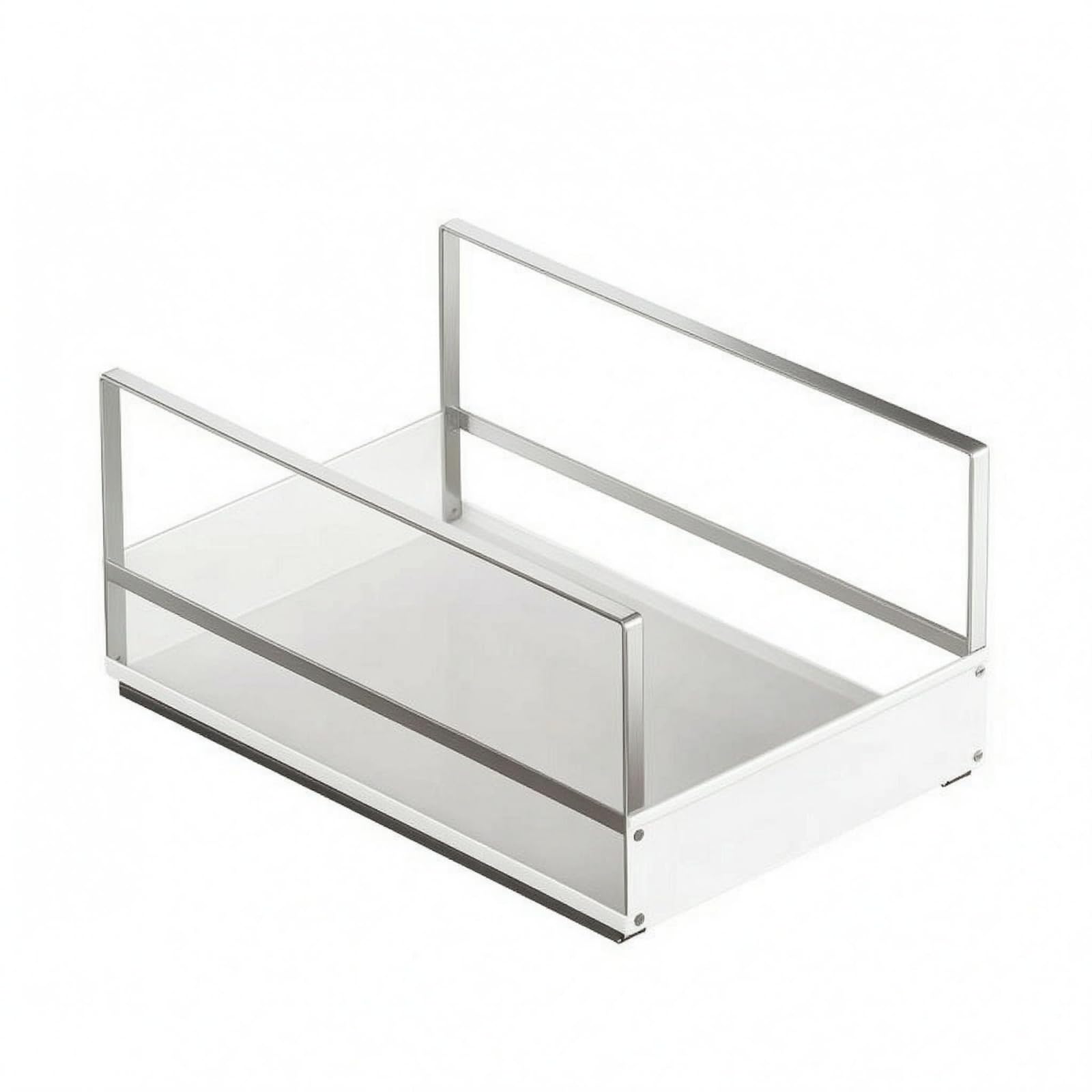 Organizzatore da Cucina senza Installazione Cassetto Estraibile Bianco Contenitore Scorrevole, Cestello Estraibile A Pannello Bianco Grande
