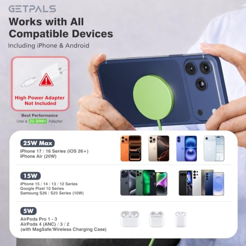 Image of 25W Magnetic Portable Fast Wireless Charging Pad for Apple iPhone Series