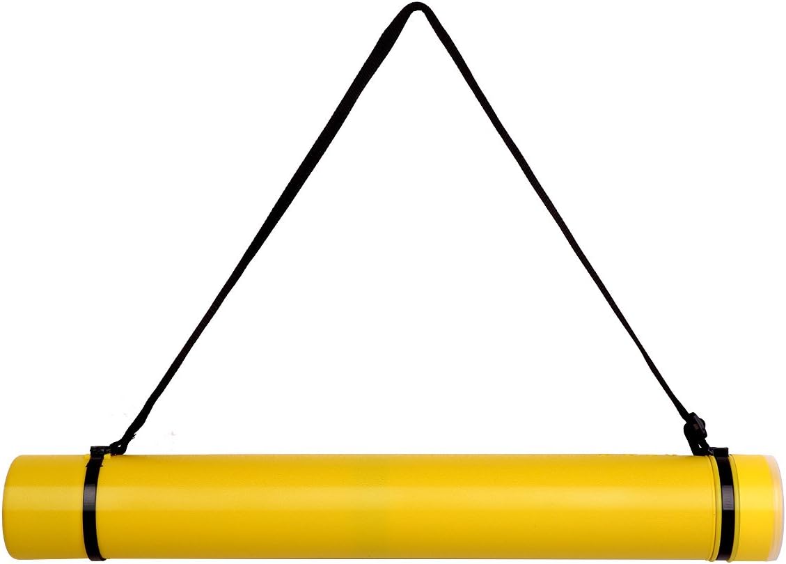 TRANSON Poster Documents Storage Tube 24"-40" Extendable for Artworks, Blueprints, Drafting and Scrolls Color Yellow
