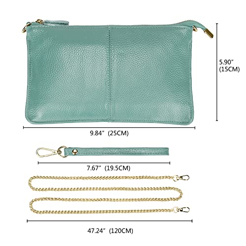 Image of Uromee Wristlet Wallet Clutch Purses for Women Genuine Leather Crossbody Bag Handbag with Detachable Shoulder Chain