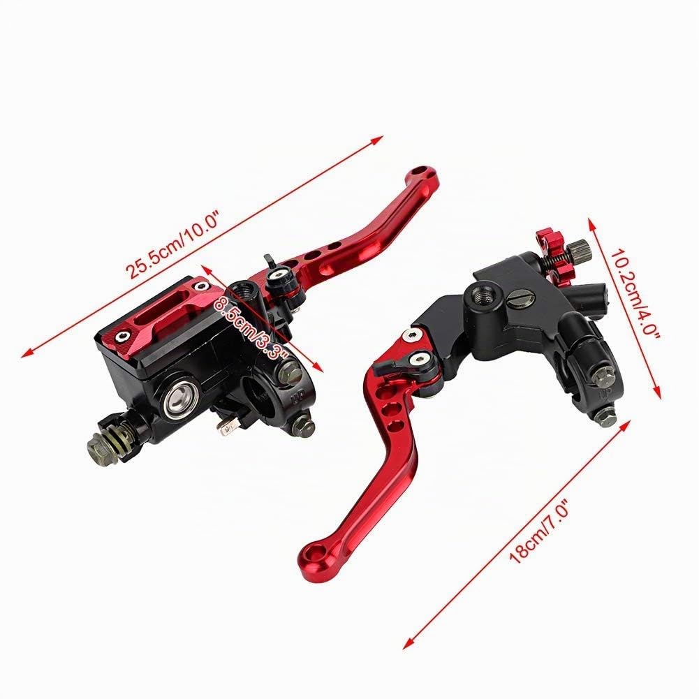 Clutch Lever Motorbike, Gas Armatur Moped, Motorrad Hauptbremszylinder,1 Paar 22mm 7/8 Zoll Motorrad Bremszylinder, Brems Und Kupplungshebel Universal Hauptbremszylinderhebel Motorrad Bremsgriff