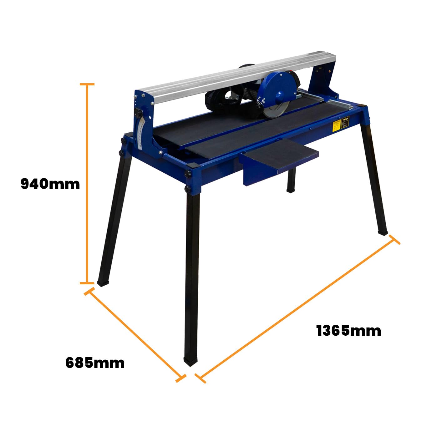 Scie à Carrelage sur Table de Sciage de 720mm, Coupe Carreaux Électrique, Scie de Table, Moteur Robuste de 800W, Angle de couple 0-45°, Portable [2x Lames Diamantées & Laser Guide de Coupe INCLUS]