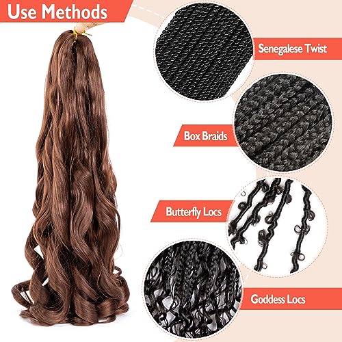 8 Packs French Curly Braiding Hair 22 Inch Pre Stretched Braiding Hair Loose Wave Spiral Curl Braids Crochet Hair with Curly Ends for Black Women by Originea (22 Inch - Image 4