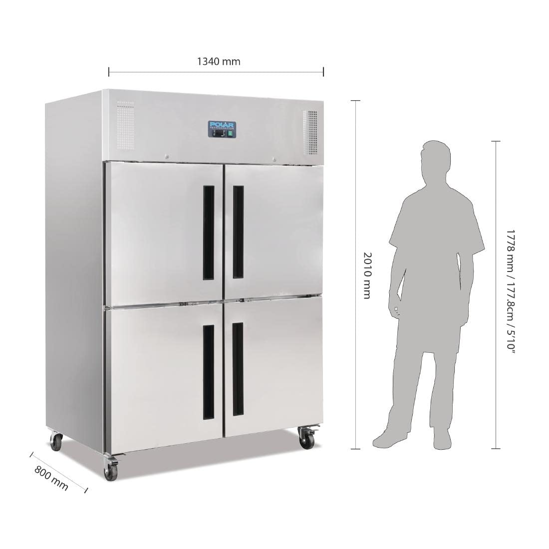 Polar CW196 Congélateur vertical double porte stable 1200 l