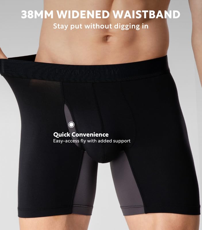 DAVID ARCHY Men's Underwear Boxer Briefs, Ultra Soft Modal Breathable Mesh Pouch Moisture-Wicking Underwear for Men 4 Pack4